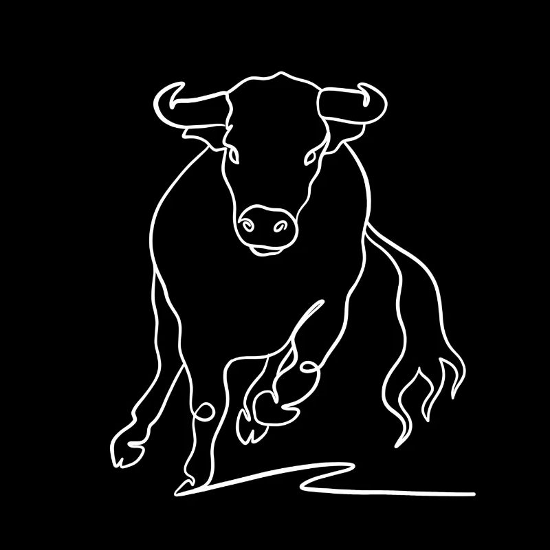 Bull line drawing over white