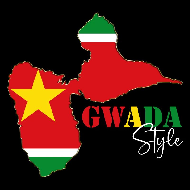 Map Flag Guadeloupe Gwada Style