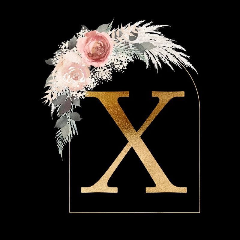 Personalisierbar Monogramm Z Blumen Bogen