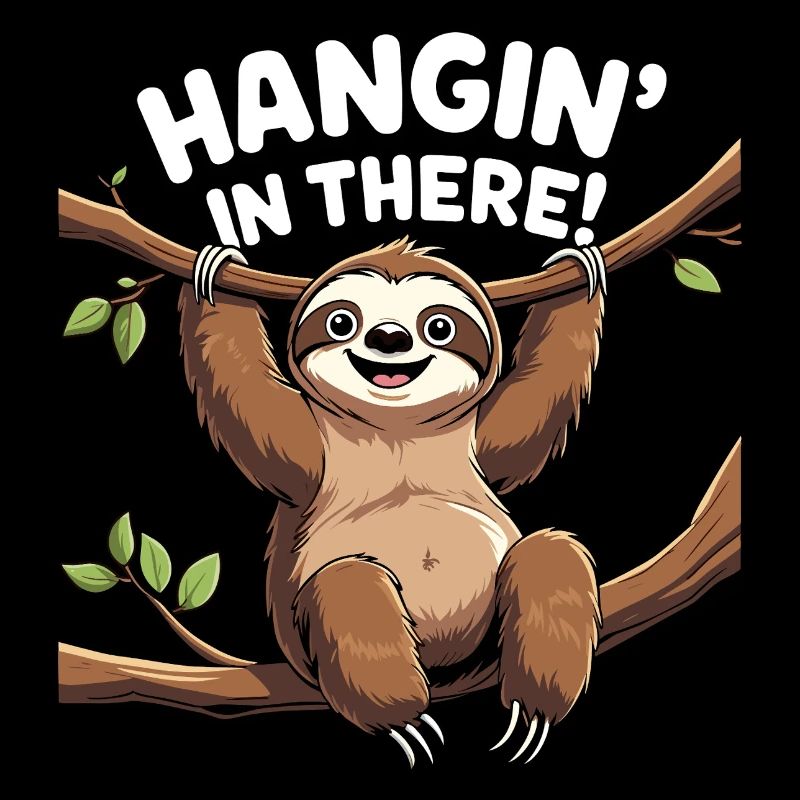 Funny Sloth Design - Hangin' In There!
