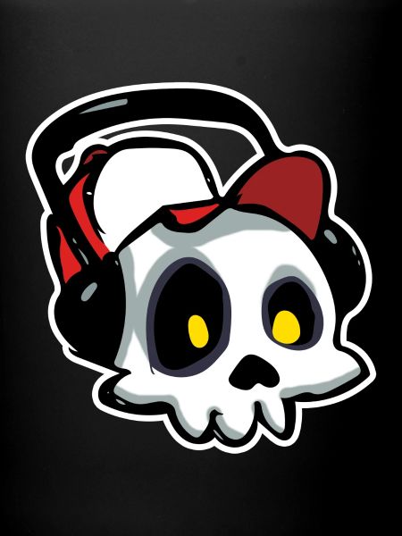 Scull mit Kopfhörern (Schlaganfall)
