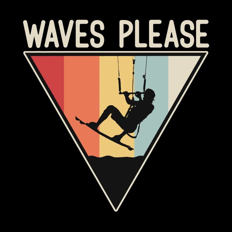Kite Surfing Surfer Strand Geschenk Waves Please