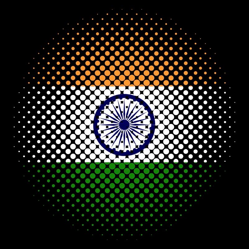 Inde Drapeau Used Look Drapeau indien Vintage