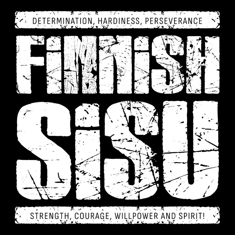 Finnish Sisu Logo - Slogans (Square White)
