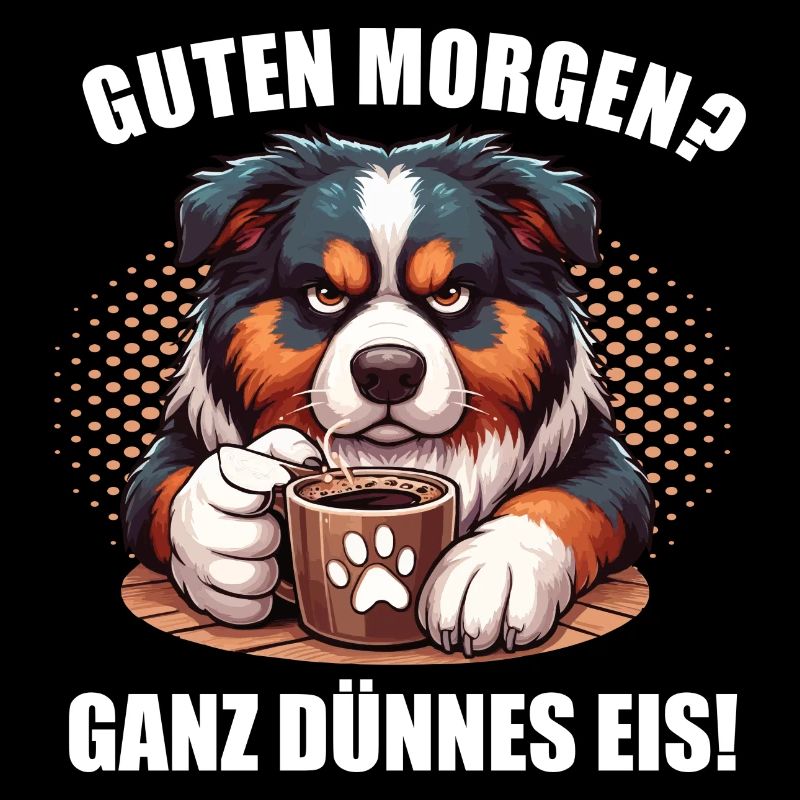 Guten Morgen ganz dünnes Eis Australian Shepherd