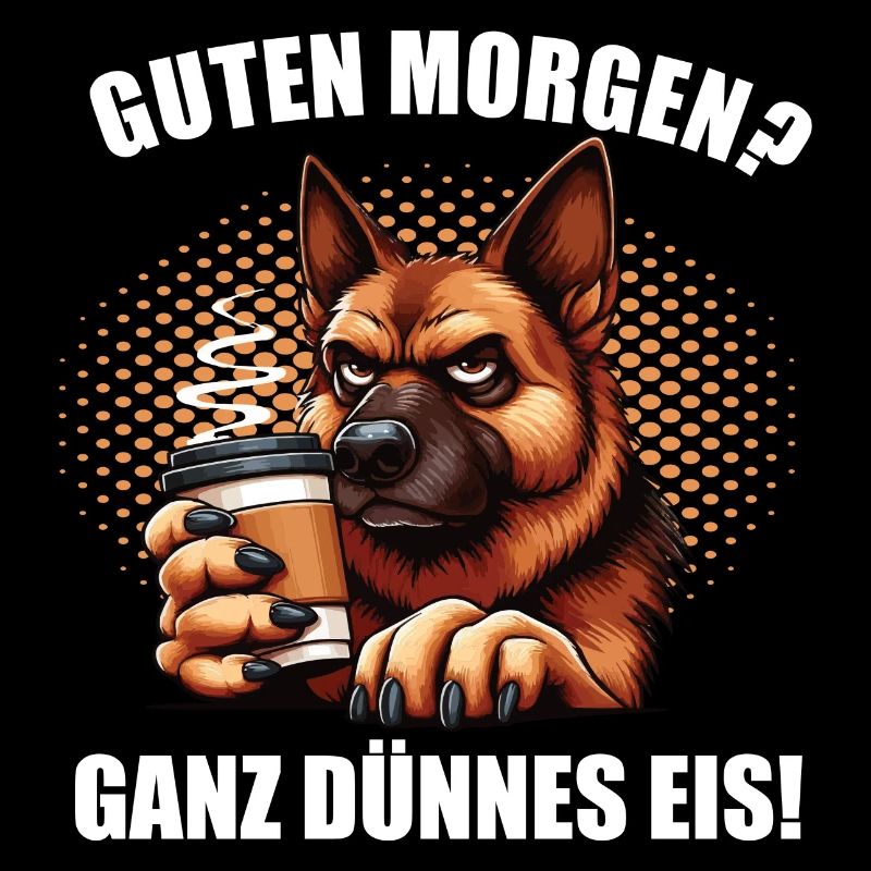 Guten Morgen ganz dünnes Eis Deutscher Schäferhund