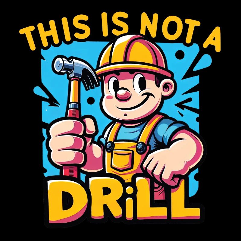 Ce n’est pas une perceuse Constructeurs drôles, conception d’ouvrier