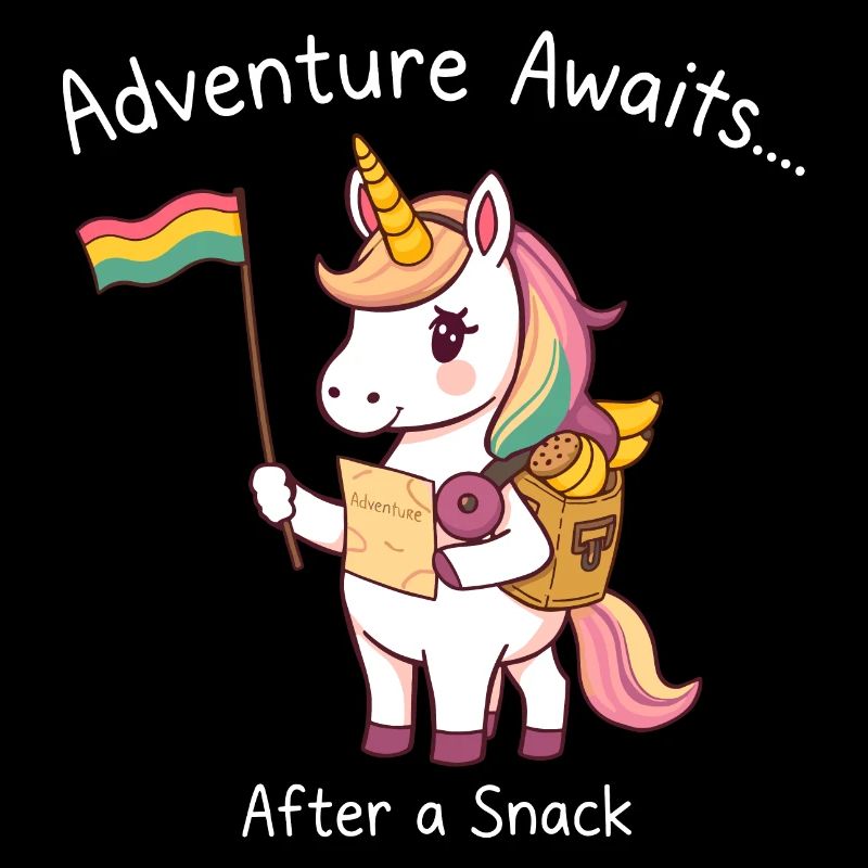 Wanderlust unicorn with rainbow flag