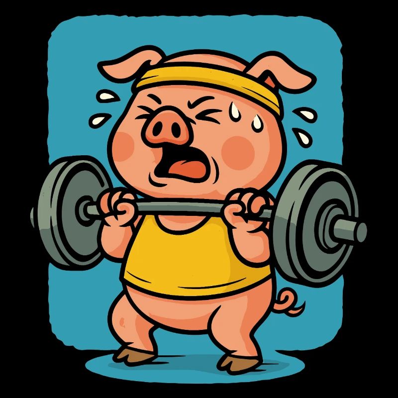 Exercice cochon dessin animé