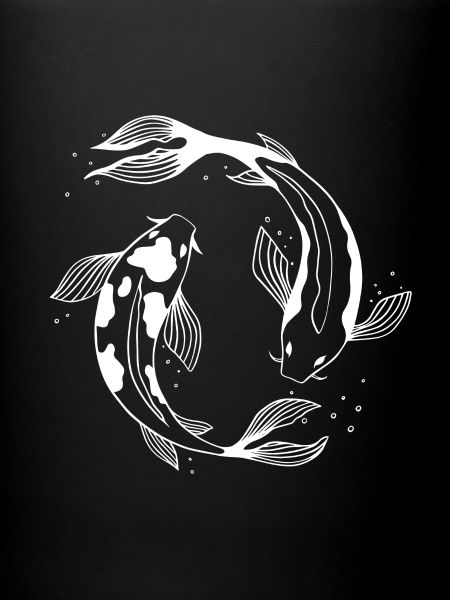 Poisson Koi, blanc
