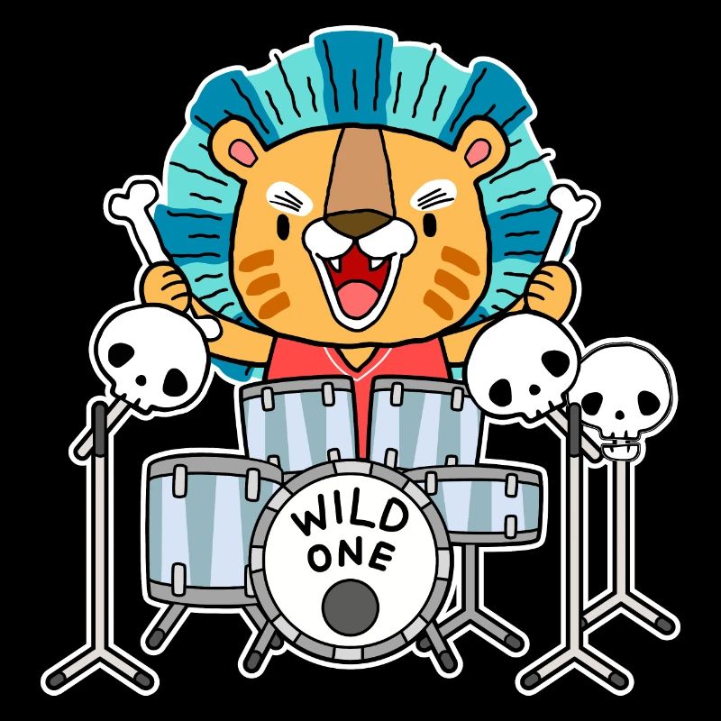 Lion à la batterie
