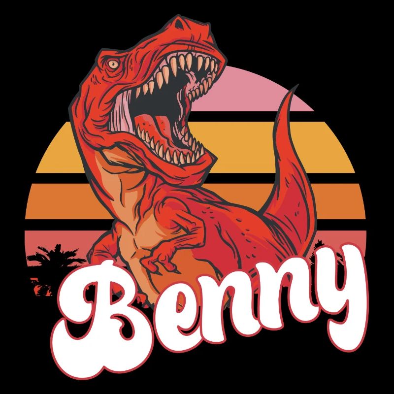 BENNY - Beautiful boy name with T-REX Dino