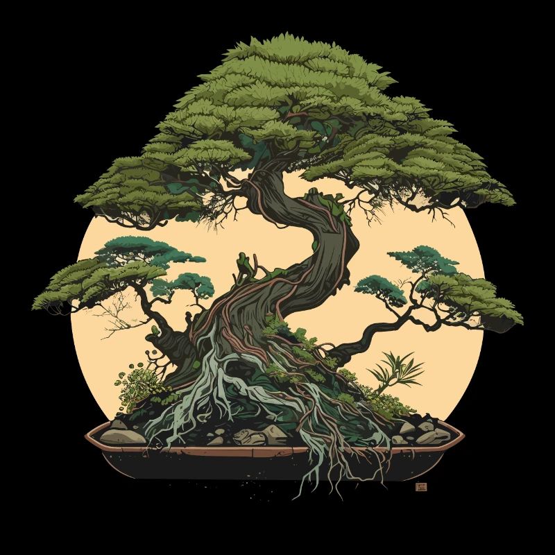 Moonlit Bonsai Tree