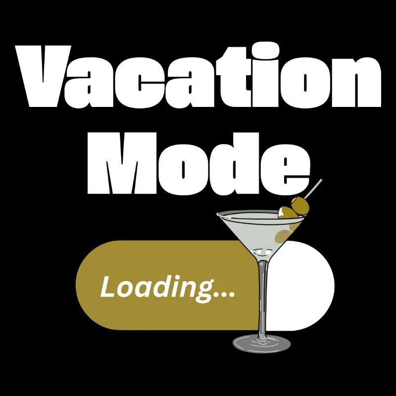 Vacation Mode On – Martini mit Ladebalken (hell)