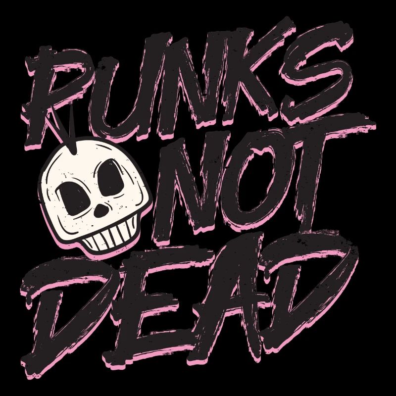 Punks not dead skull head rockn'roll geschenkidee