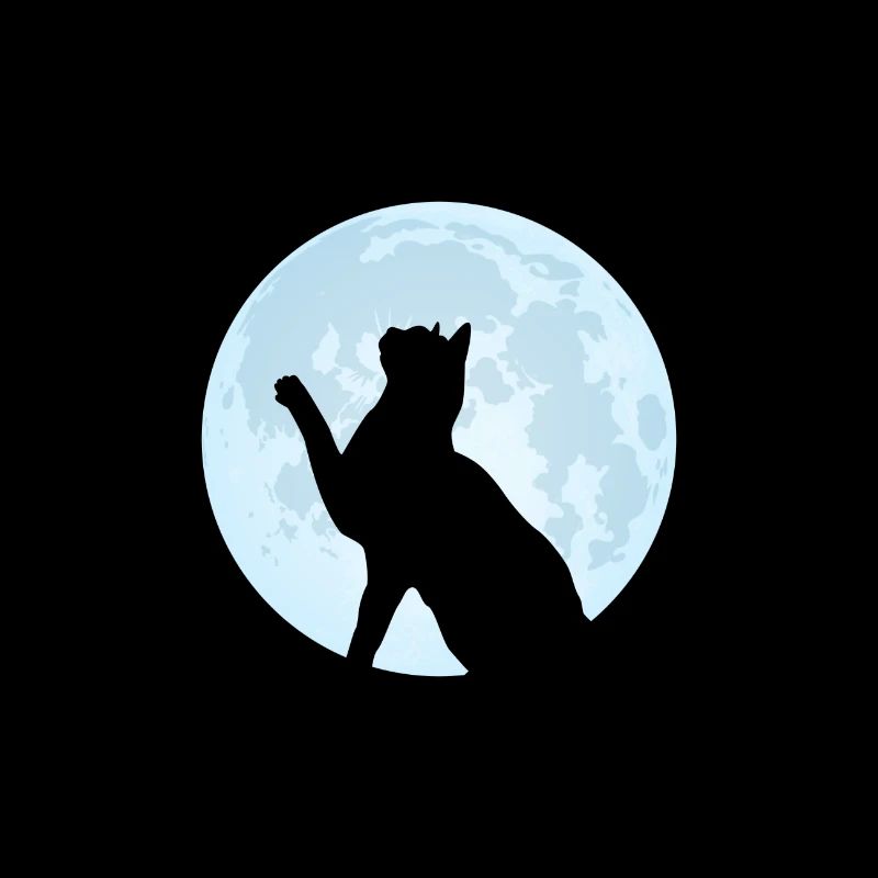 Cats silhouette moon cat lover gift