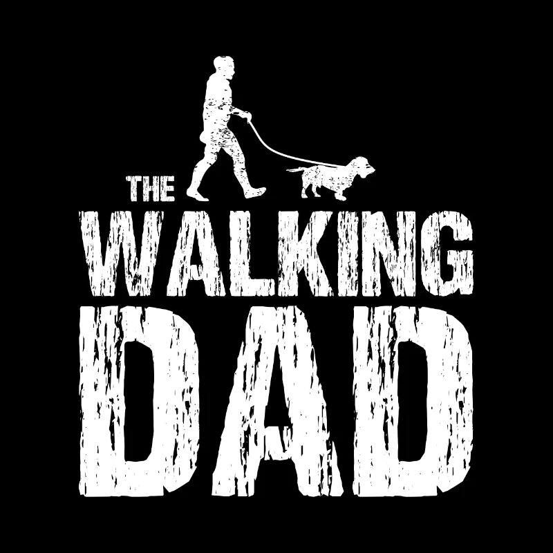 Teckel à poil dur The Walking Dad pour le propriétaire Papa