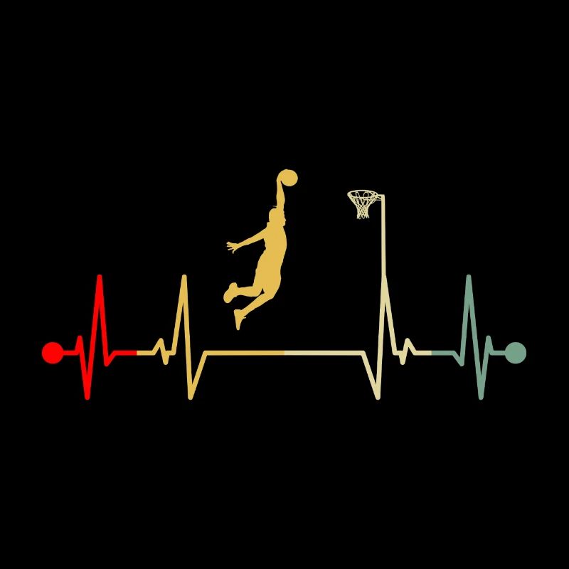 Basketball Dunking Dunk Herzschlag Retro