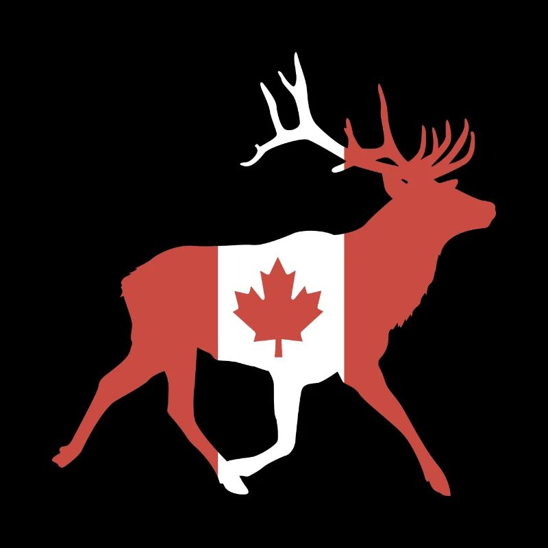 Cerf avec drapeau canadien
