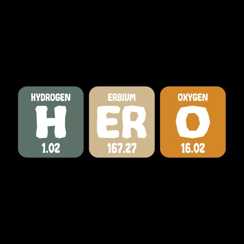 Hero Nerd Hero éléments chimiques rétro drôle