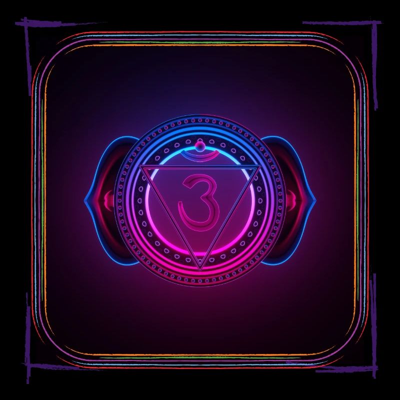 Neon Cyber Meditation Psychedelic Om Rave Goa