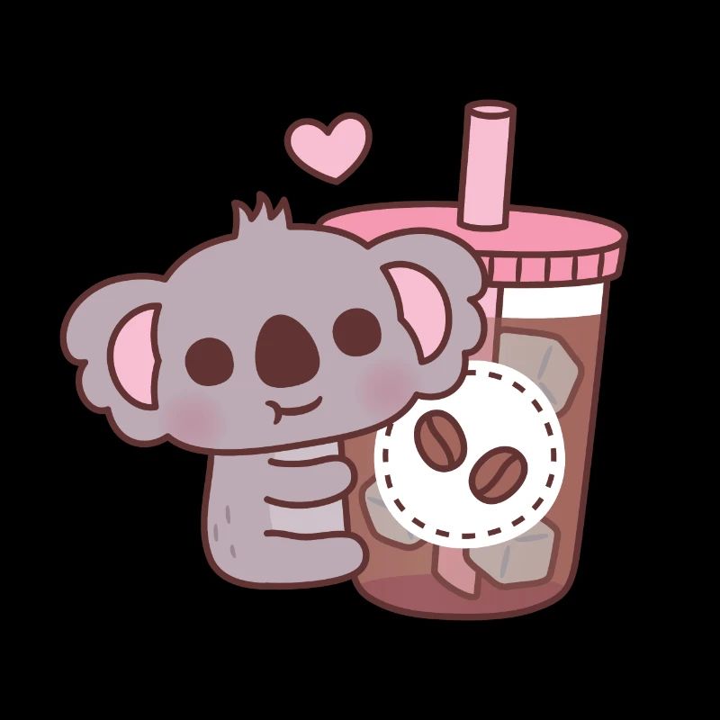 Süßer Koalabär liebt Eiskaffee