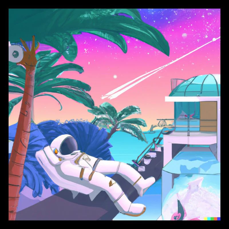 Astronaut by the pool