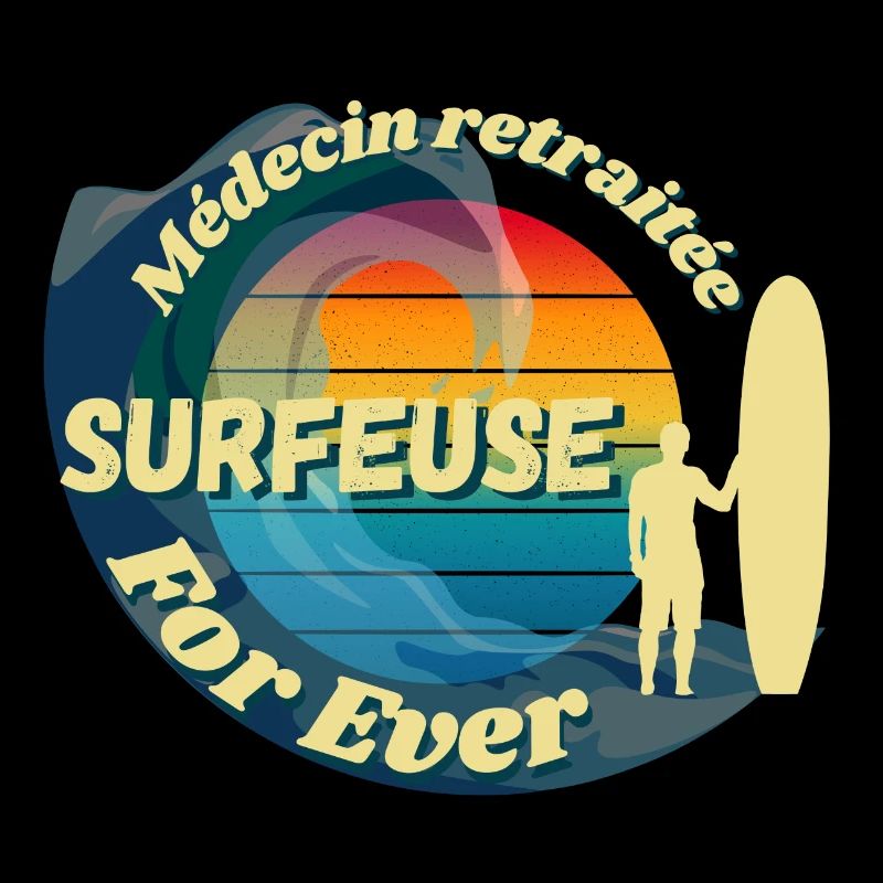 Femme médecin Retraitée surfeuse for ever