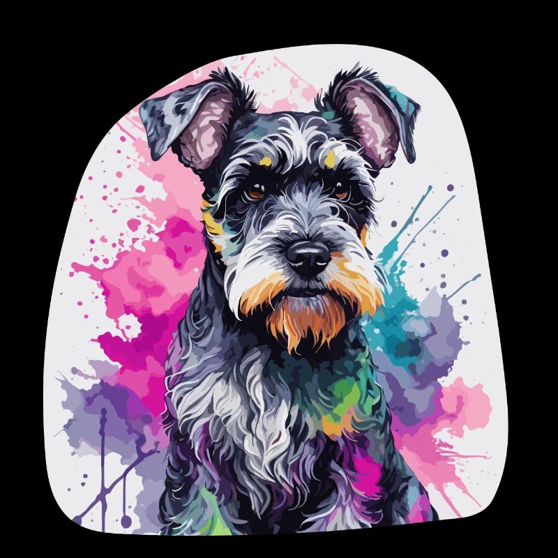 Chien Schnauzer miniature mignon coloré à l’aquarelle