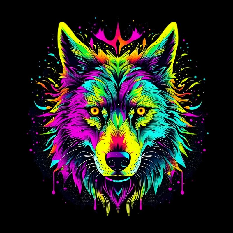 Psychedelic Style Wolf