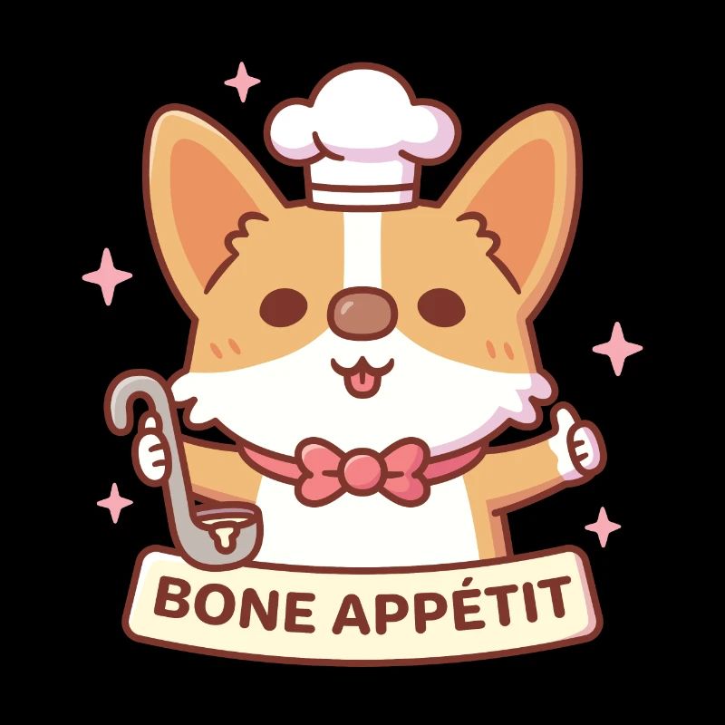 Cute Corgi Chef Bone Appétit Funny Pun