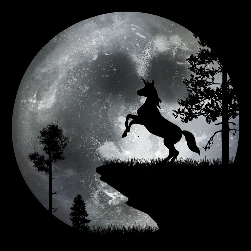 Licorne au clair de lune