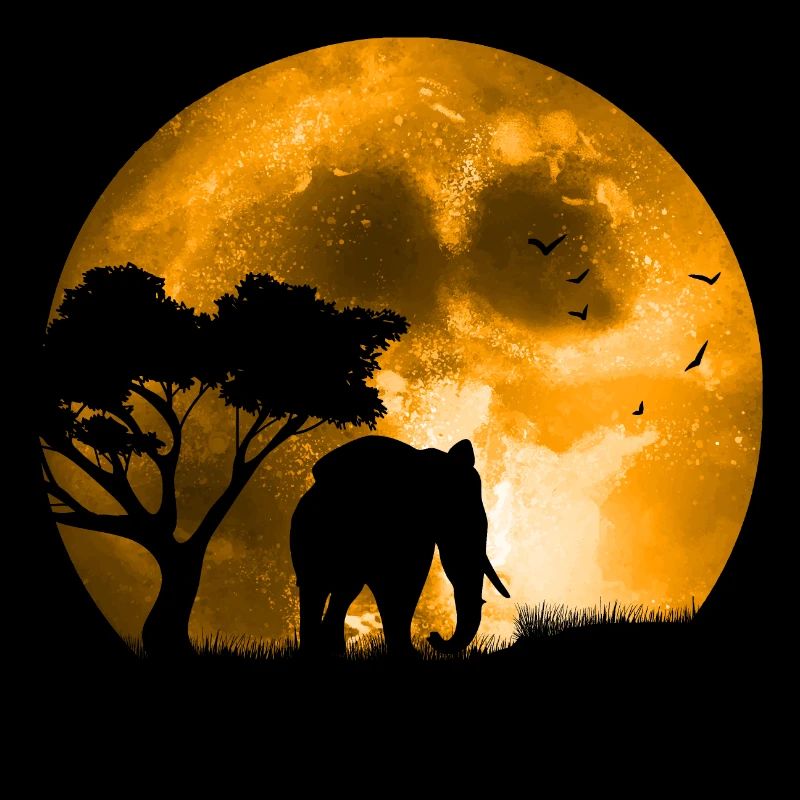 Elephant in the moonlight