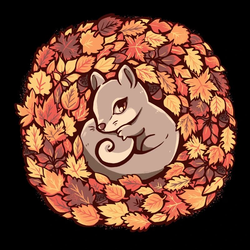 Eichhörnchen auf Herbstlaub