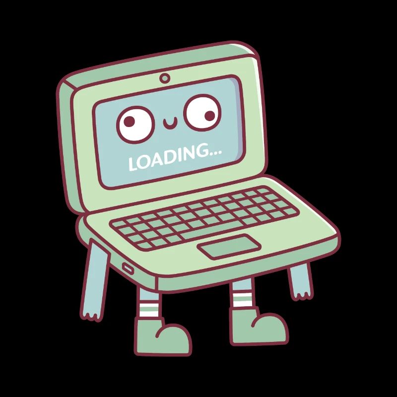 Funny Derpy Laptop Loading Its Brain