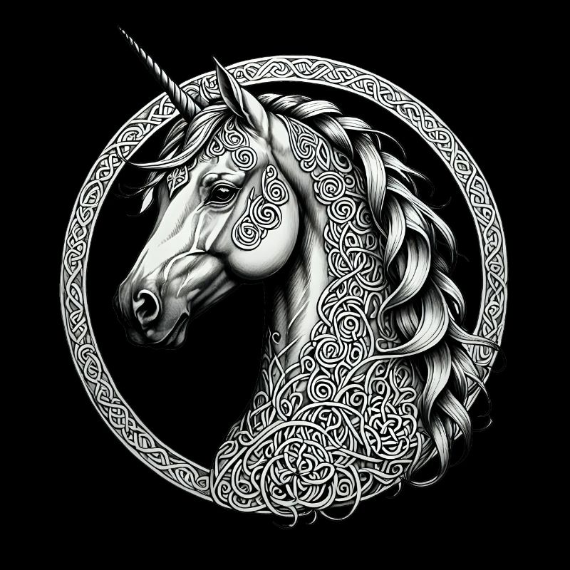 Einhorn mit keltischem Knoten