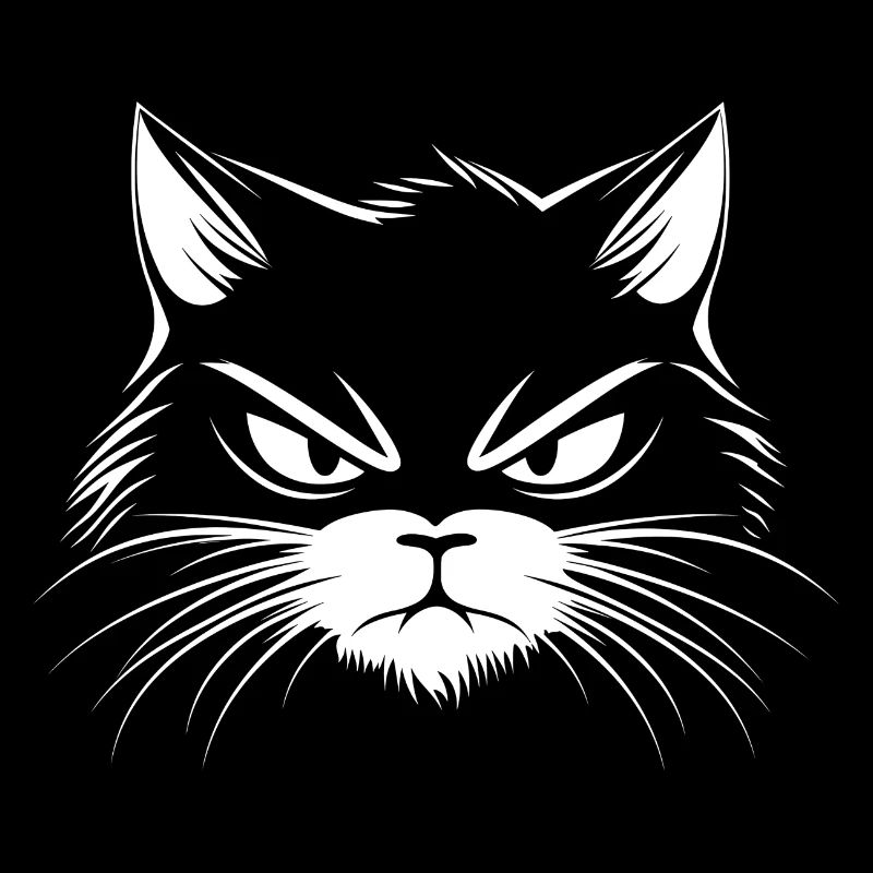 Chat maléfique / Tête de chat / Visage