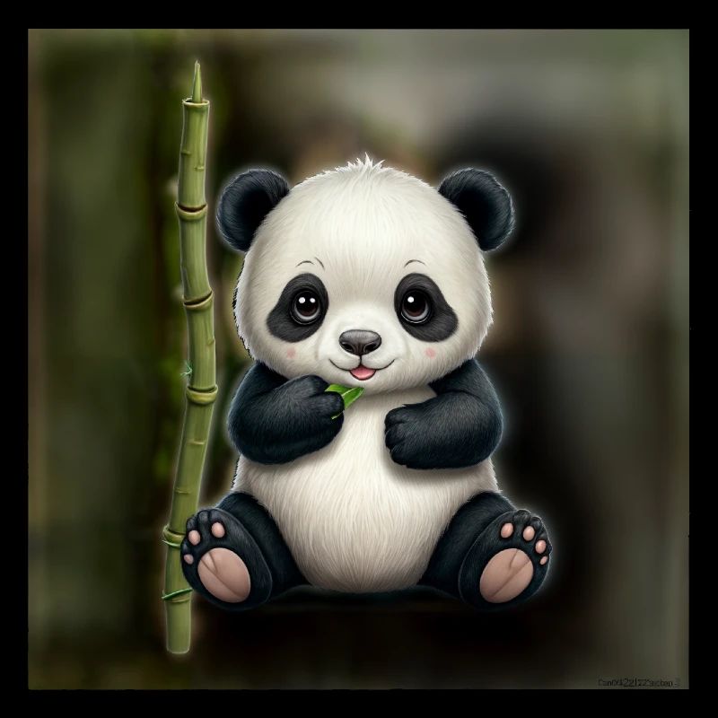 Süßer Panda mit Bambus