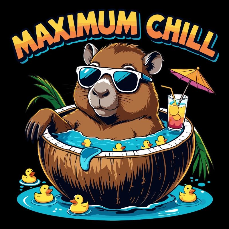 Fun Capybara Design - Maximum Chill