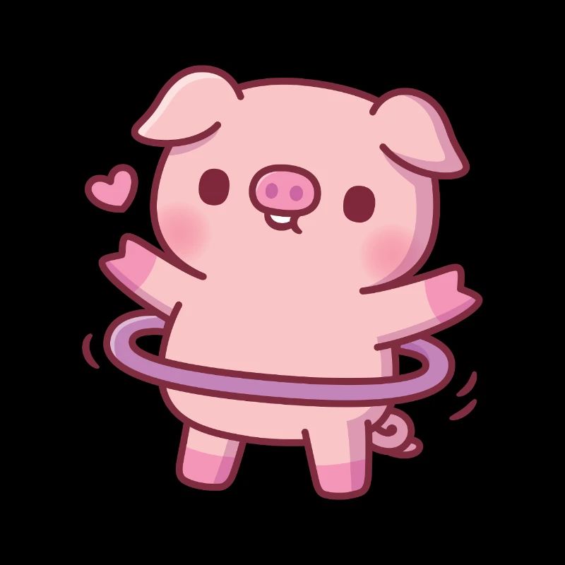 Cute Pig With Hoop