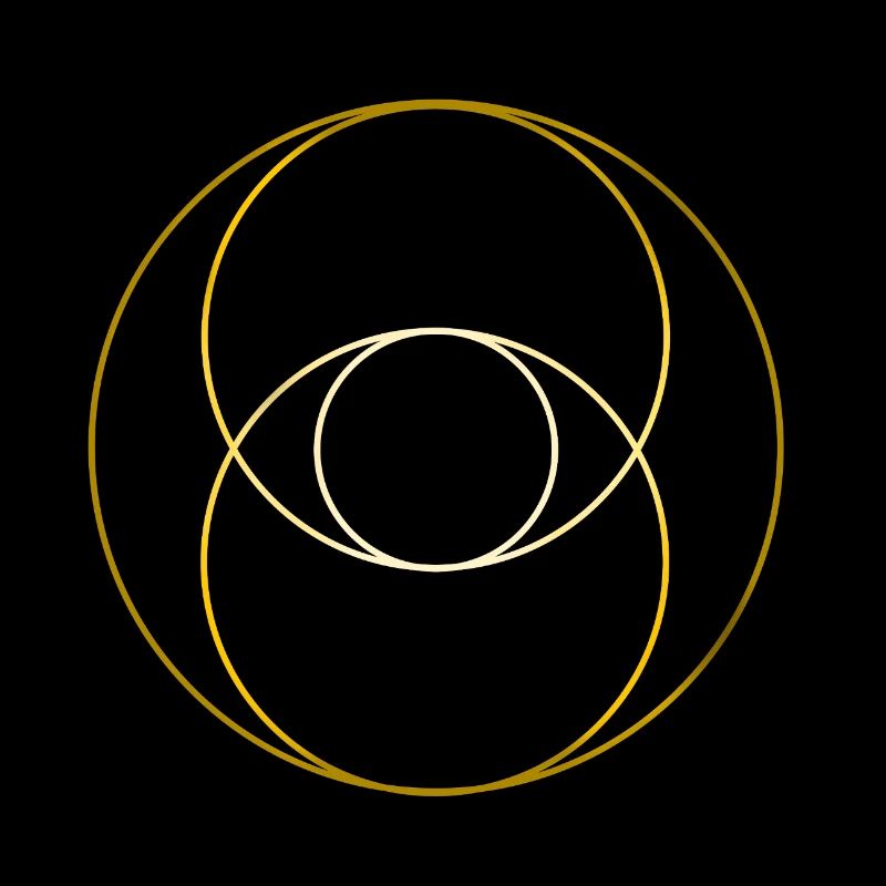 Vesica Piscis - Gradient Gold Version