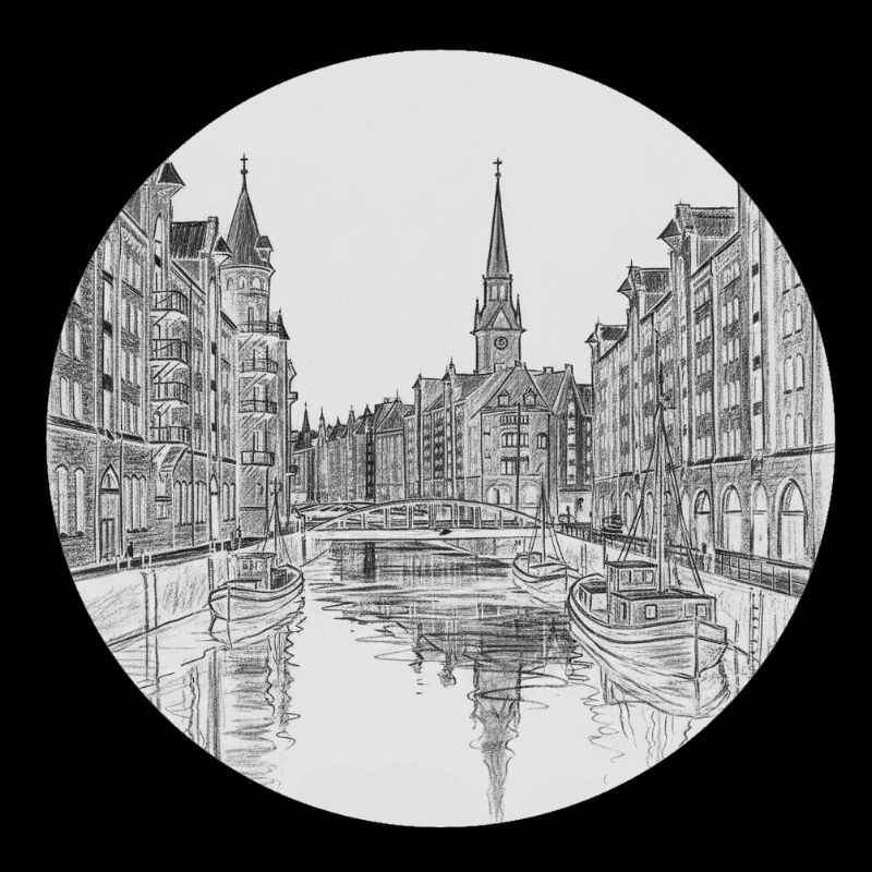 Hamburger Speicherstadt – Klassische Bleistiftzeic