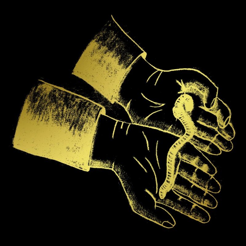 Hands Earthworm Hands Gold