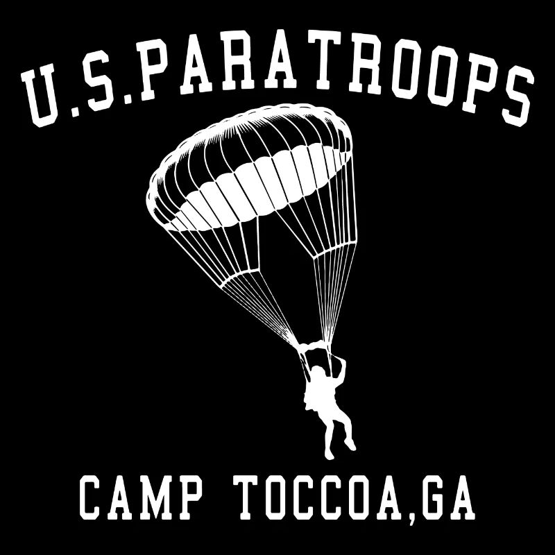U.S. PARATROOPS WW2 Camp Toccoa GA parachute white