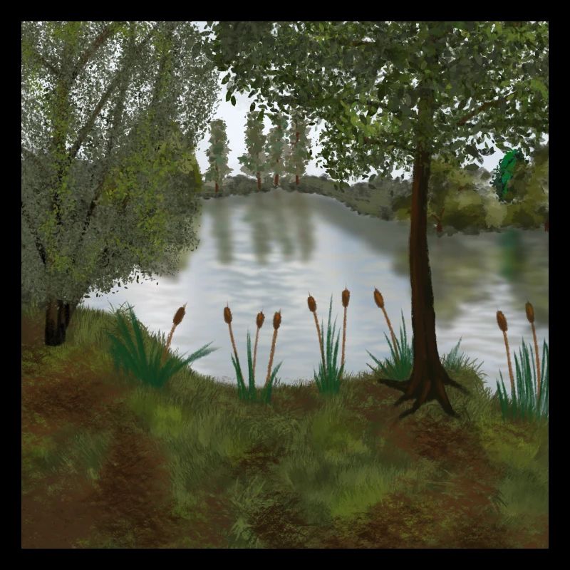 Digital watercolour pond