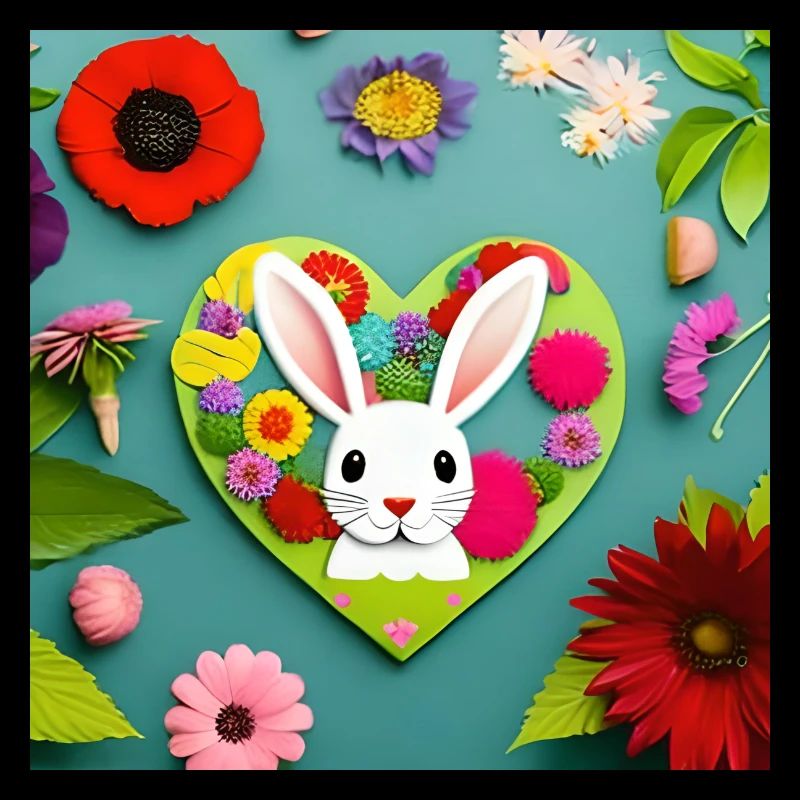 Viele Blumen und ein Osterhase
