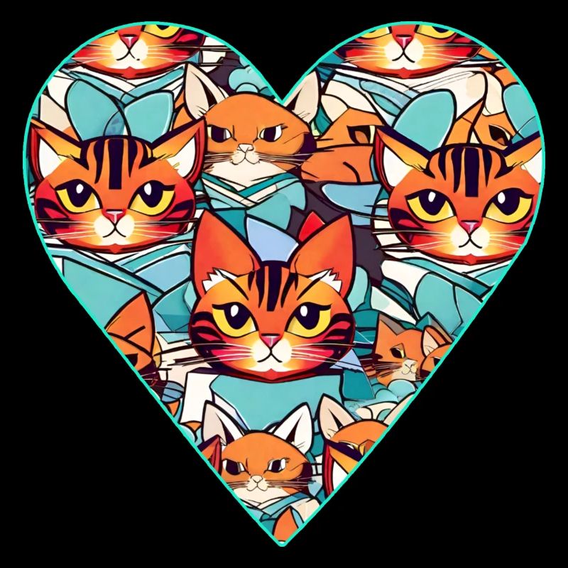 Herz mit Katzen