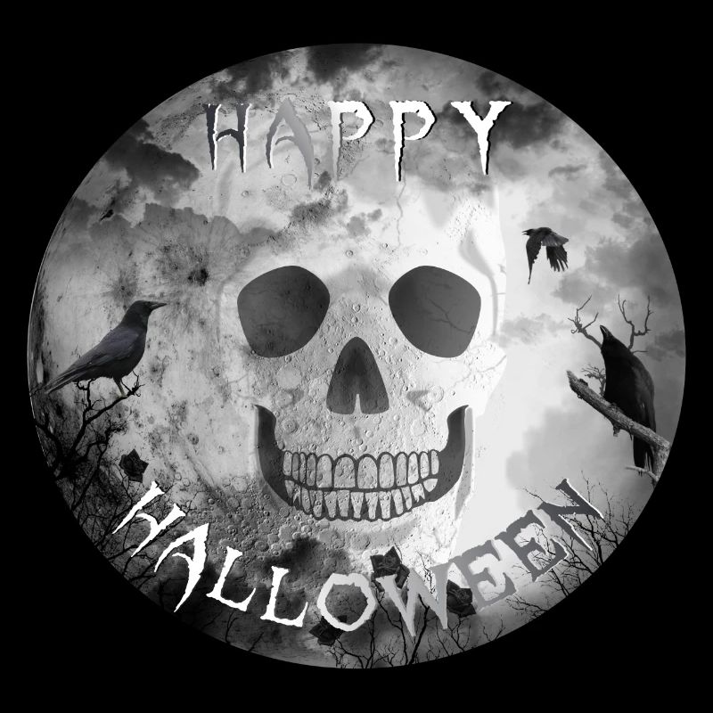 Halloween Skull Crows