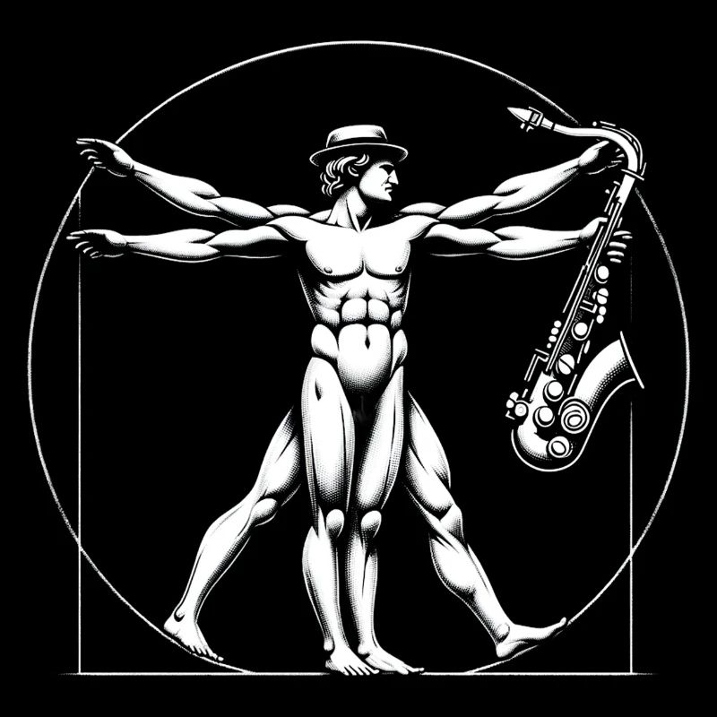 Vitruvian Man Saxophone