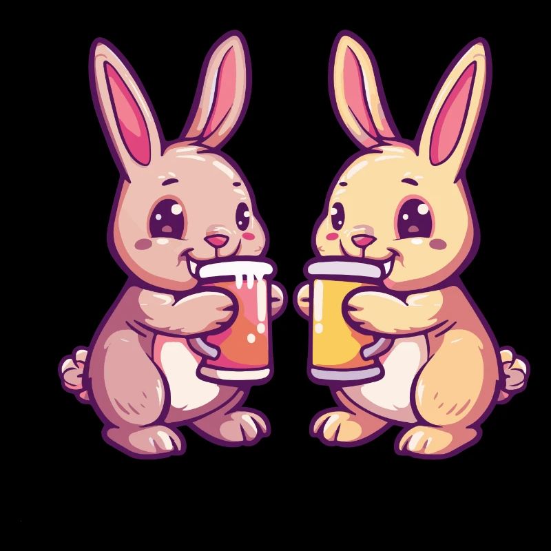 Hase Comic Bier Lustig Saufen